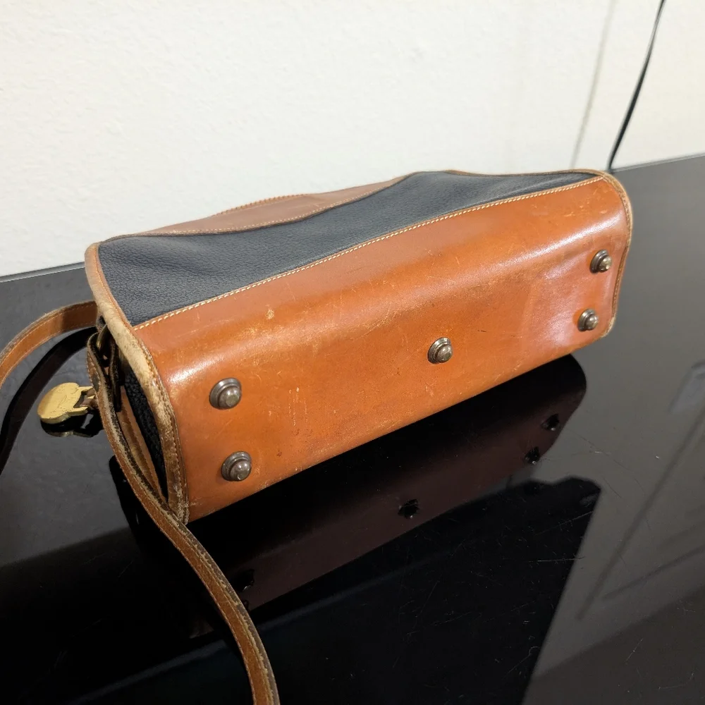 Vintage Dooney Bourke Blue Pebbled All Weather Leather Shoulder Bag Purse - Picture 8 of 12